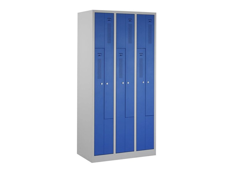 Z-garderobekast in staal – ruimtebesparende kleedkast met Z-indeling