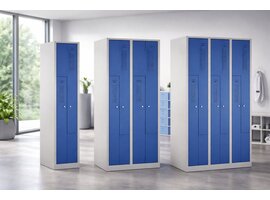 Z-garderobekast in staal – ruimtebesparende kleedkast met Z-indeling