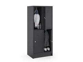 Basic stalen garderobekast met 2, 4 of 6 deuren en valgrendelslot voor hangslot