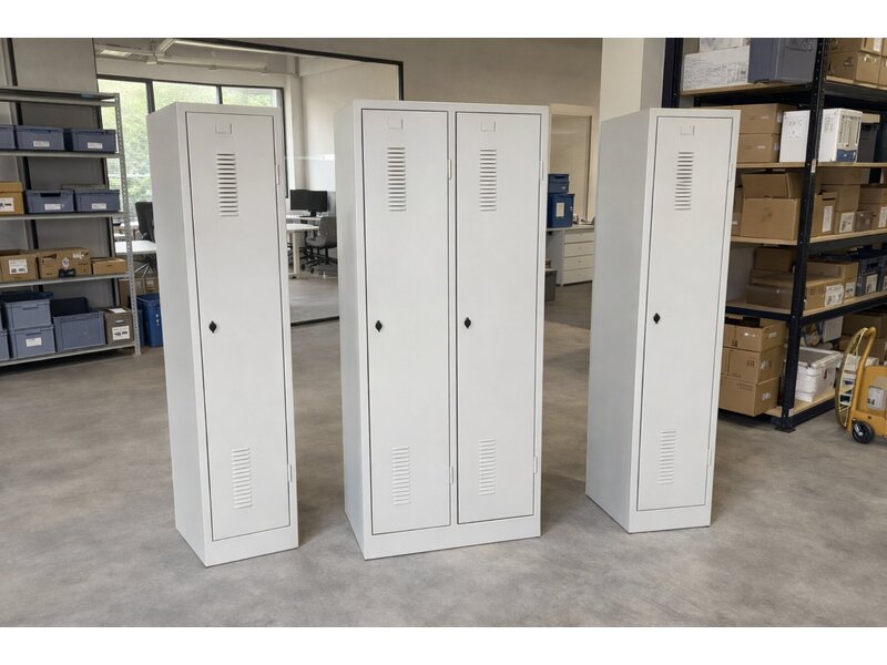 BNO armoire vestiaire métallique avec cloison (industrie salissante) – 1, 2 ou 3 portes