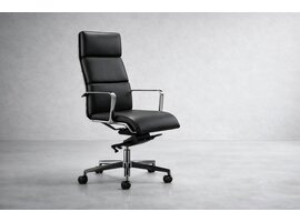 Isis chaise de bureau design en cuir européen avec structure en aluminium chromé