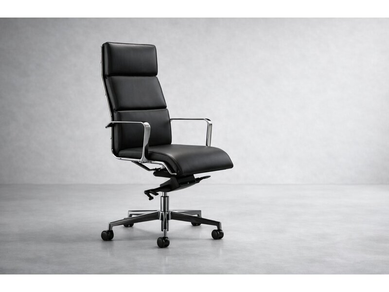 Isis chaise de bureau design en cuir européen avec structure en aluminium chromé