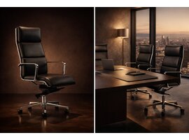 Isis chaise de bureau design en cuir européen avec structure en aluminium chromé