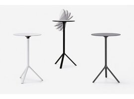 Plank Miura table haute pliante en HPL – design Konstantin Grcic