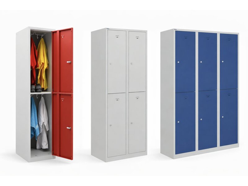 PHT armoire vestiaire 2, 4 ou 6 portes – casier en acier 40 cm avec tringle