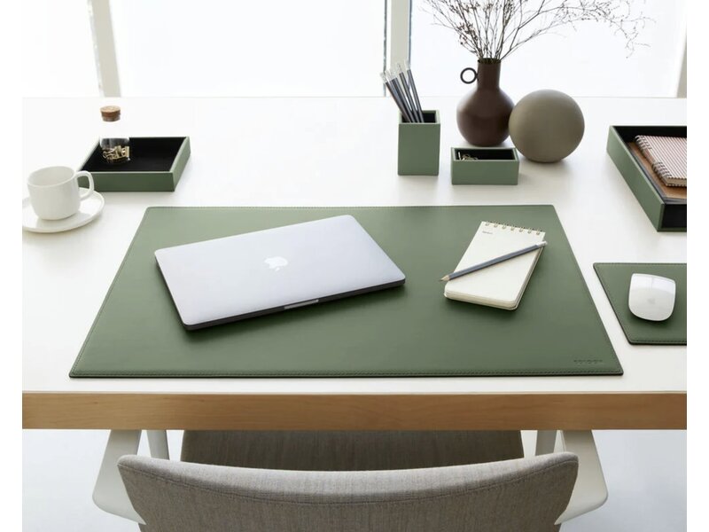 Eglooh Minerva bureau set in gerecycleerd leder – 4-delige Made in Italy set