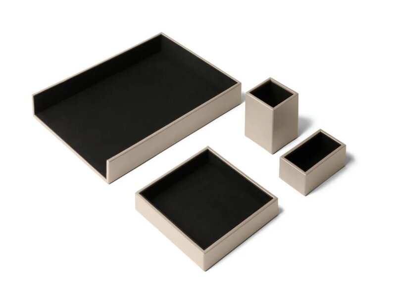 Eglooh Minerva bureau set in gerecycleerd leder – 4-delige Made in Italy set