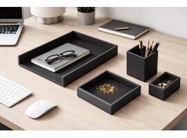 Eglooh Atena set de bureau 4 pièces en cuir italien véritable – Made in Italy