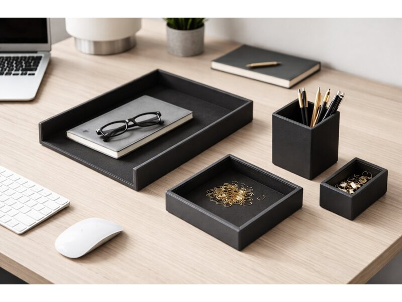 Eglooh Atena set de bureau 4 pièces en cuir italien véritable – Made in Italy