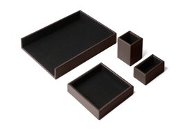 Eglooh Atena set de bureau 4 pièces en cuir italien véritable – Made in Italy