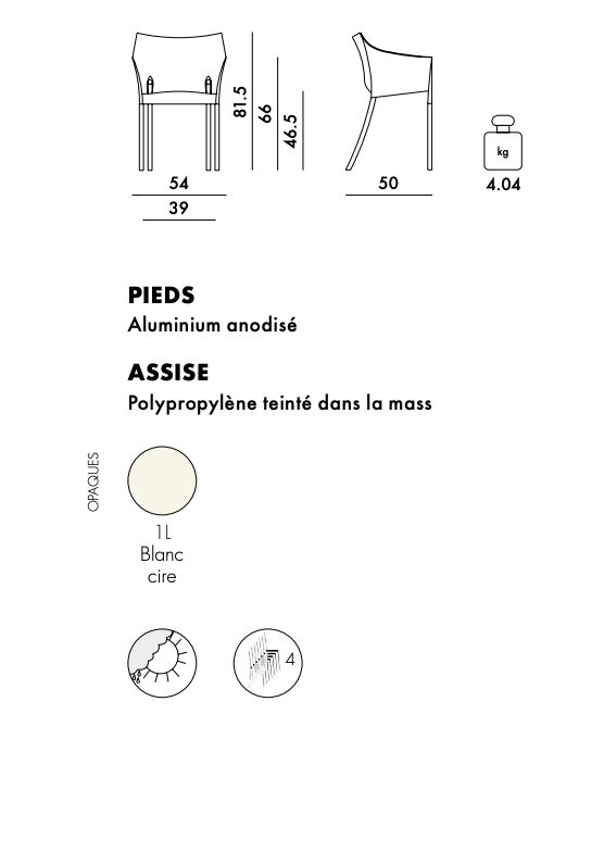 Kartell  Dr. No chaise avec accoudoirs