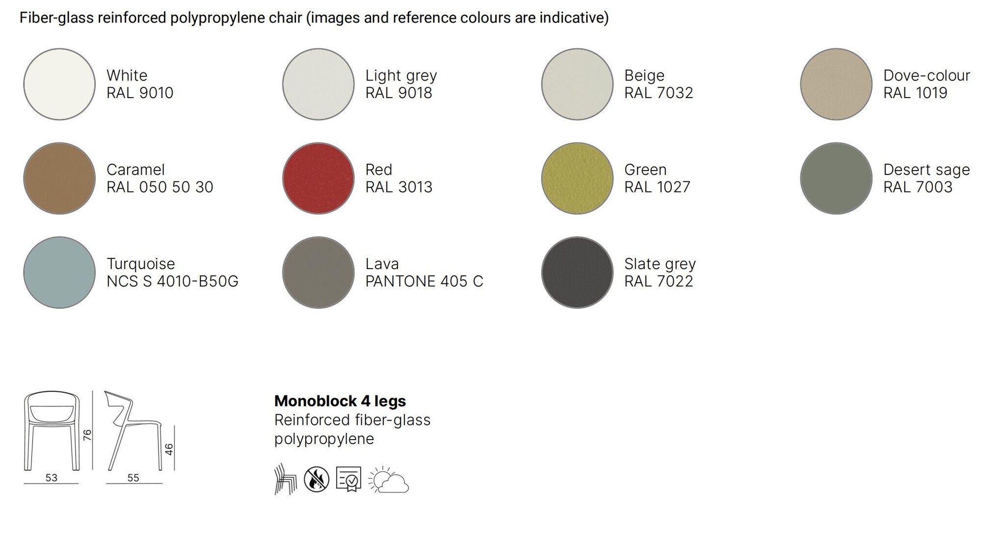 Kastel Kastel Kicca One chaise – chaise design empilable en polypropylène renforcé de fibre de verre Kastel Kastel Kicca One chaise – chaise design empilable en polypropylène renforcé de fibre de verre