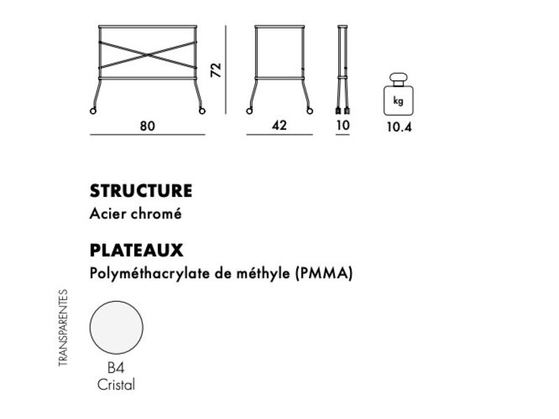 Flip serveerwagen, opklapbaar