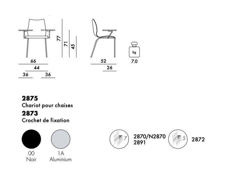 Maui chaise tablette écritoire