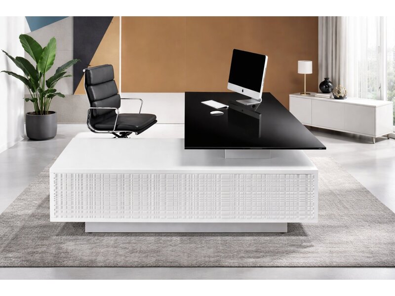 Ultom Modi bureau glas met opleg dressoir – directiebureau design