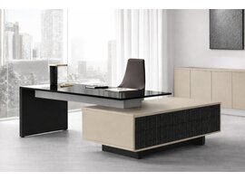 Ultom Modi bureau glas met opleg dressoir – directiebureau design