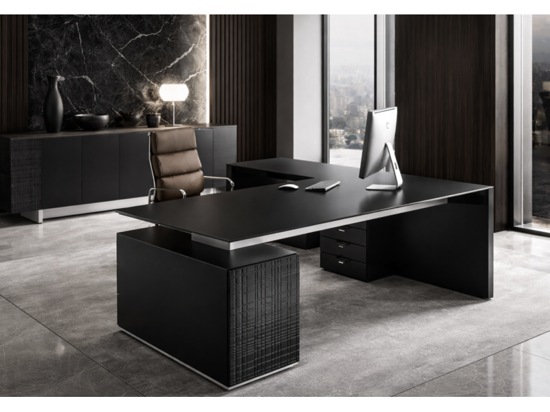 Ultom Modi hoekbureau met ladeblok – directiebureau design