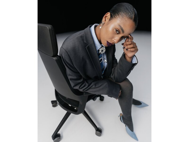 Se7en Vivienne LX010 chaise bureau ergonomique – design noir Lucia