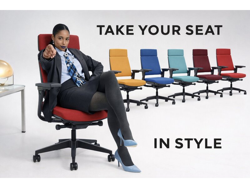 Se7en Vivienne LX010 chaise bureau ergonomique – design noir Lucia