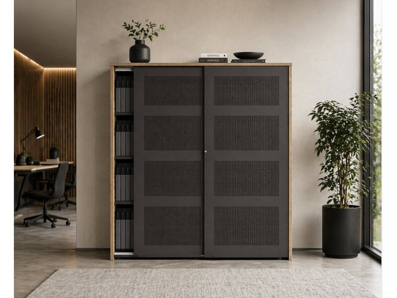 Flexaro Slide & Go – Armoire acoustique haute à portes coulissantes 192 cm pour bureaux ouverts