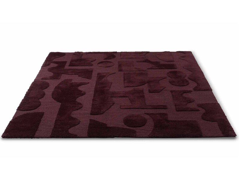 Brink & Campman Mural Burgundy tapis – laine design bordeaux abstrait