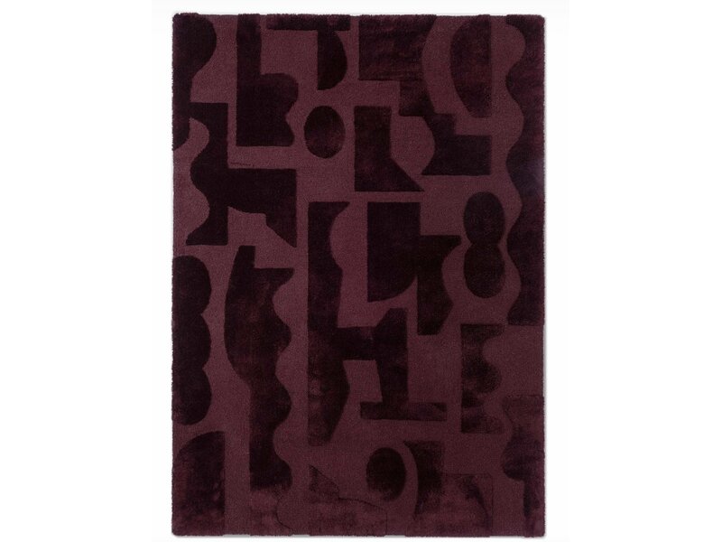Brink & Campman Mural Burgundy tapis – laine design bordeaux abstrait