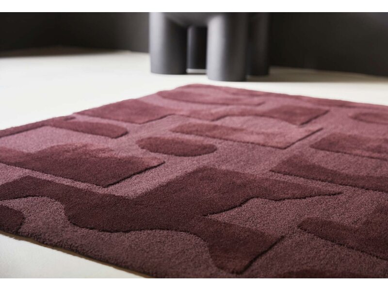 Brink & Campman Mural Burgundy tapis – laine design bordeaux abstrait