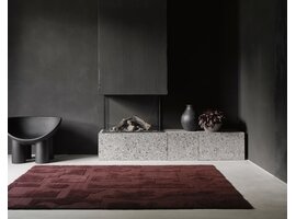 Brink & Campman Mural Burgundy tapis – laine design bordeaux abstrait