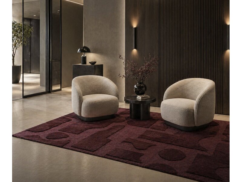 Brink & Campman Mural Burgundy tapis – laine design bordeaux abstrait