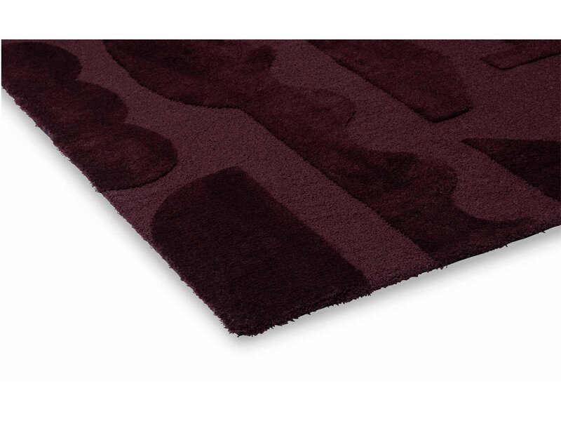 Brink & Campman Mural Burgundy tapis – laine design bordeaux abstrait