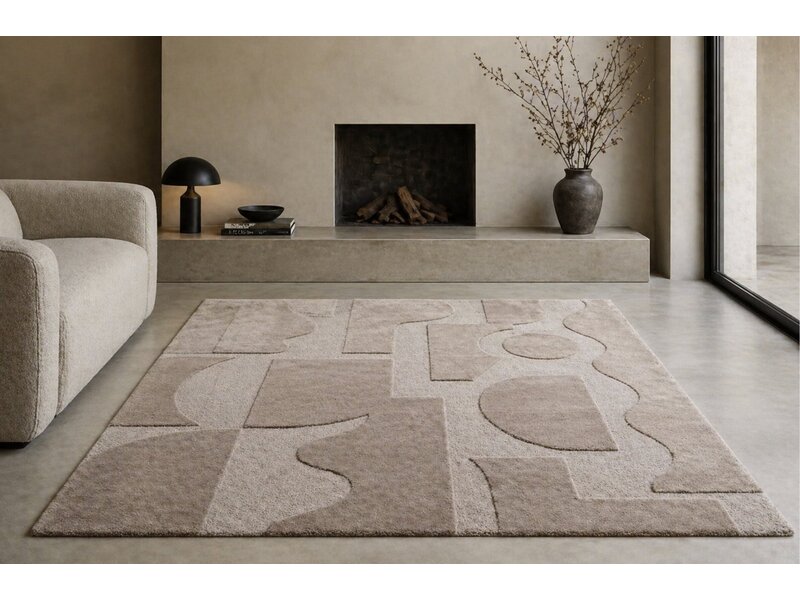 Brink & Campman Mural Cement tapis – laine design gris abstrait