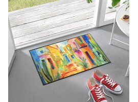 Kleentex Wash & Dry Casas de Colores deurmat – wasbare schoonloopmat kleurrijk design