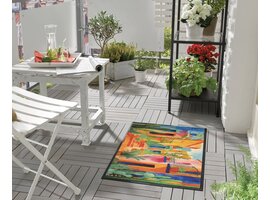 Kleentex Wash & Dry Casas de Colores deurmat – wasbare schoonloopmat kleurrijk design