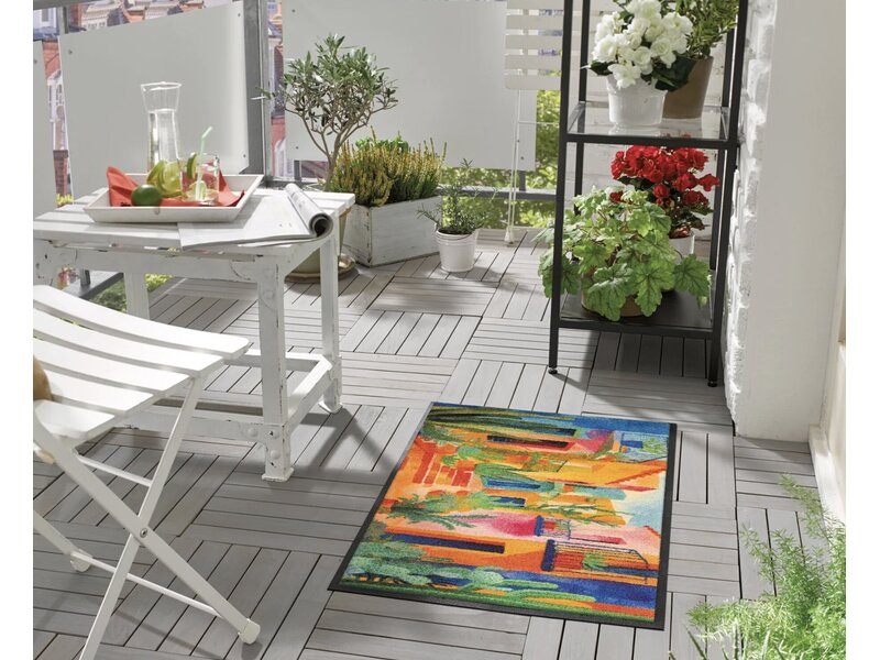 Kleentex Wash & Dry Casas de Colores deurmat – wasbare schoonloopmat kleurrijk design
