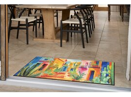 Kleentex Wash & Dry Casas de Colores deurmat – wasbare schoonloopmat kleurrijk design