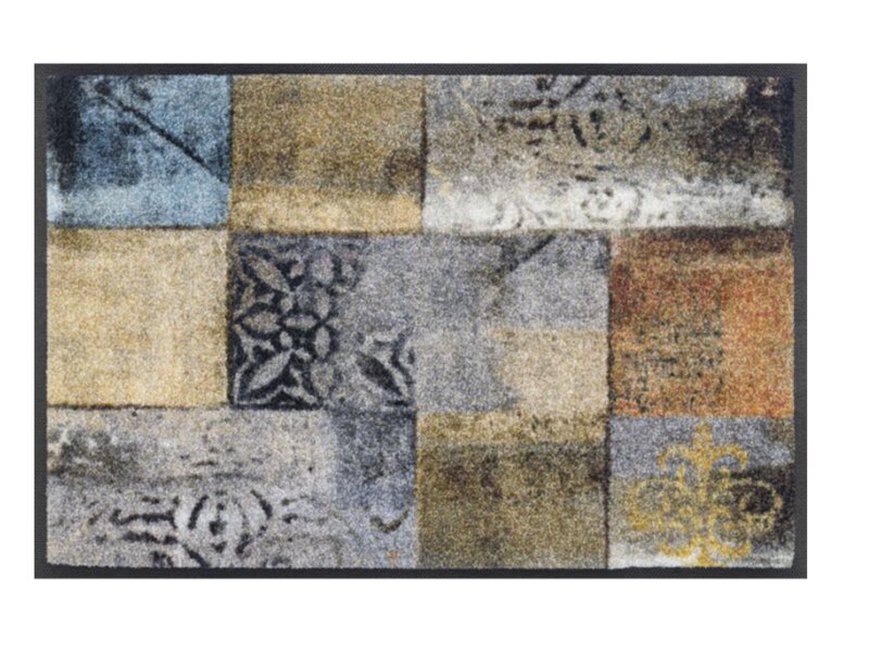 Kleentex Wash & Dry Tilea voetmat – wasbare schoonloopmat kleurrijk antislip