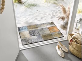 Kleentex Wash & Dry Tilea voetmat – wasbare schoonloopmat kleurrijk antislip