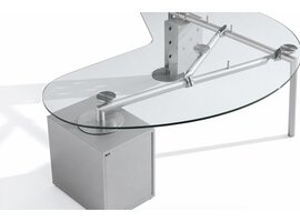 Ultom Isotta bureau forme haricot – bureau direction design avec plateau en verre