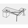 ULTOM Ultom Isotta bureau rectangulaire – bureau design avec plateau en verre et structure acier ULTOM Ultom Isotta bureau rectangulaire – bureau design avec plateau en verre et structure acier