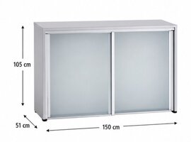 Ultom Isotta meuble bas – armoire design avec portes coulissantes en verre