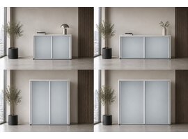 Ultom Isotta meuble bas – armoire design avec portes coulissantes en verre