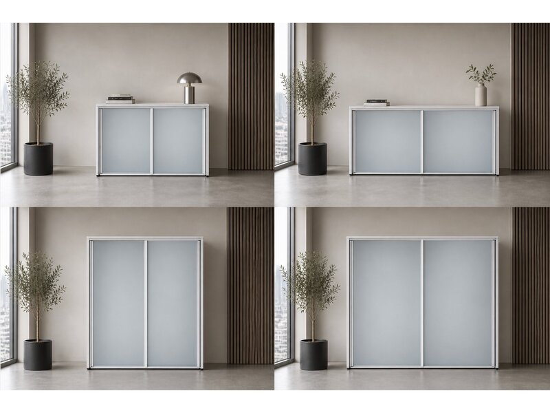 Ultom Isotta meuble bas – armoire design avec portes coulissantes en verre