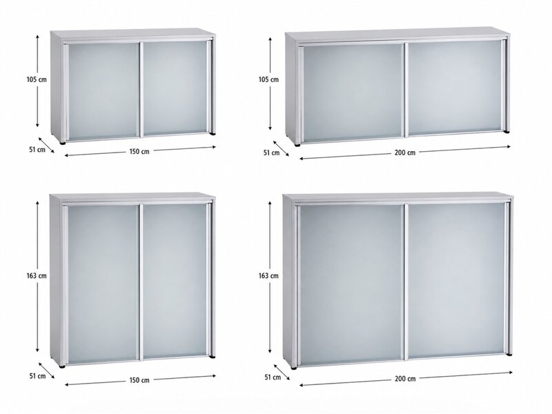 Ultom Isotta meuble bas – armoire design avec portes coulissantes en verre