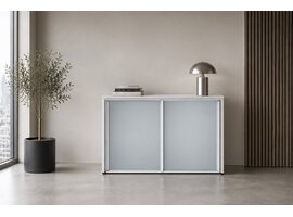 Ultom Isotta meuble bas – armoire design avec portes coulissantes en verre