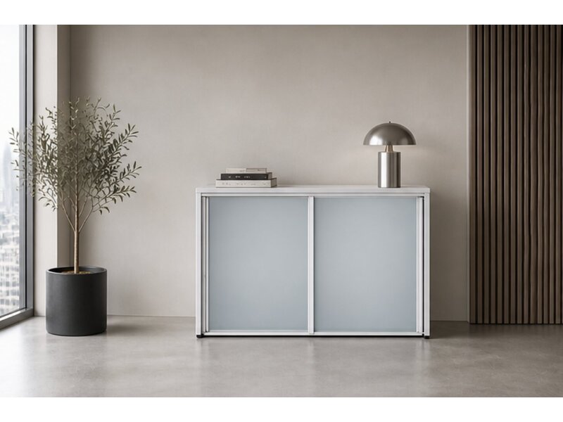 Ultom Isotta meuble bas – armoire design avec portes coulissantes en verre