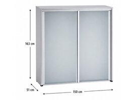 Ultom Isotta meuble moyen – armoire bureau design avec portes coulissantes en verre