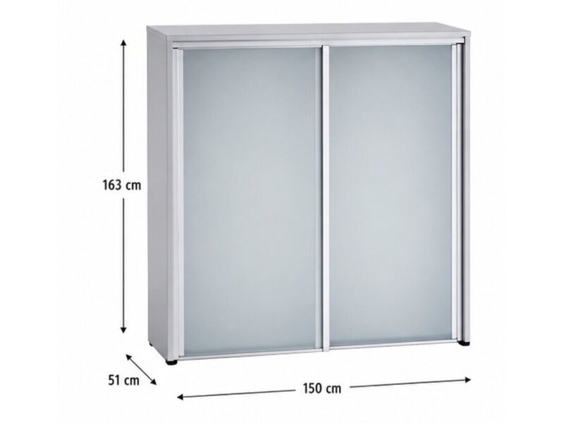 Ultom Isotta meuble moyen – armoire bureau design avec portes coulissantes en verre