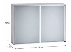 Ultom Isotta meuble moyen – armoire bureau design avec portes coulissantes en verre