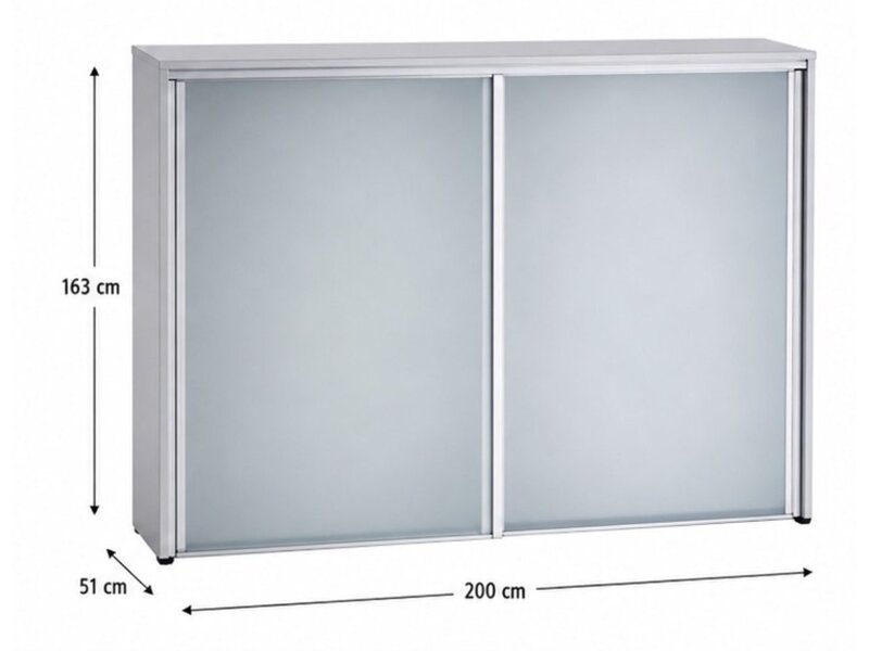 Ultom Isotta meuble moyen – armoire bureau design avec portes coulissantes en verre