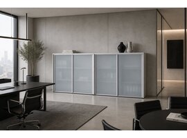 Ultom Isotta meuble moyen – armoire bureau design avec portes coulissantes en verre